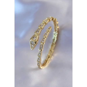 Dodes Dodes VIP Seri Yılan Model Gold Renk Kadın Kelepçe Bileklik TG27BB5489