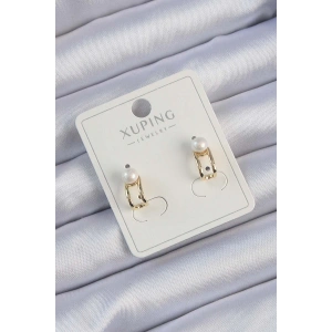 Dodes Dodes Xuping Gold Renk İnci Taşlı Halka Küpe TG27BKP9386