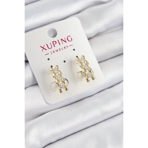Dodes Dodes Xuping Zirkon Taşlı Sıralı Damla Model Gold Renk Kadın Küpe TG27BKP10839