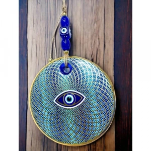 Dodes İşlemeli Geometrik Nazar Boncuklu Cam Duvar Süsü