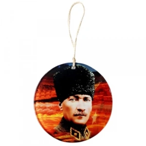 Dodes Kalpaklı Atatürk 15 Santimetre Füzyon Cam Duvar Süsü