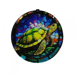 Dodes Kaplumbağa Desenli Mavi Renk 12 Cm Duvar Süsü