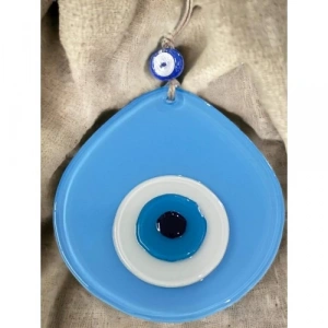 Dodes Mavi Nazar Boncuklu Açık Mavi Renk Nazar Boncuklu Damla Desen El Yapımı Duvar Süsü