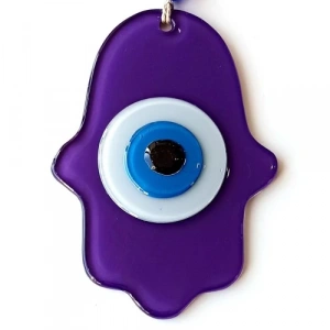 Dodes Nazar Boncuklu Mor Renk Fatma Ana Bereket Eli Cam Duvar Süsü