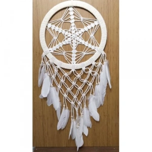 Dodes Yıldız Motifli Ekru Renk Büyük Boy Düş Kapanı Duvar Dekoru