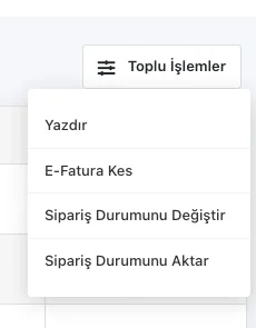 Pazaryeri siparişlerini toplu onaylama ve sipariş işlemleri