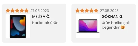 Ürün Yorumları Vitrini örneği