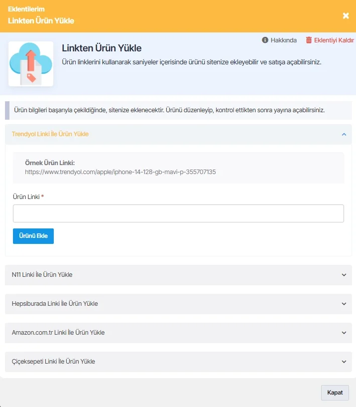 Pazaryeri ürün linki ile hızlı ürün aktarımı