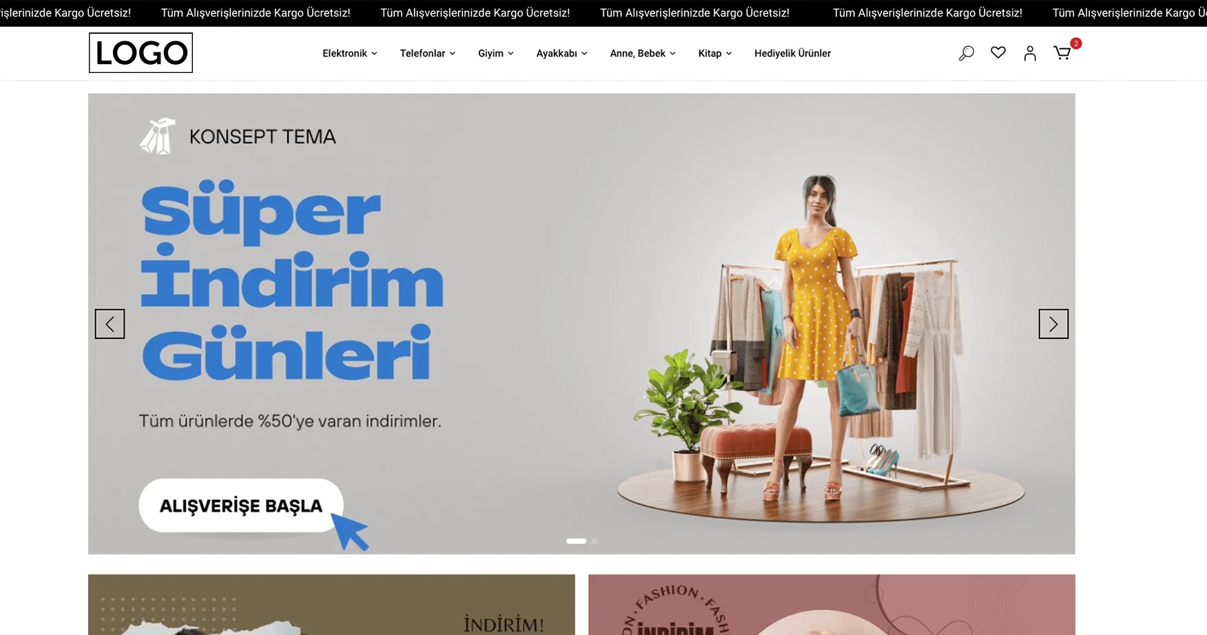 Stella e-ticaret teması ön izlemesi