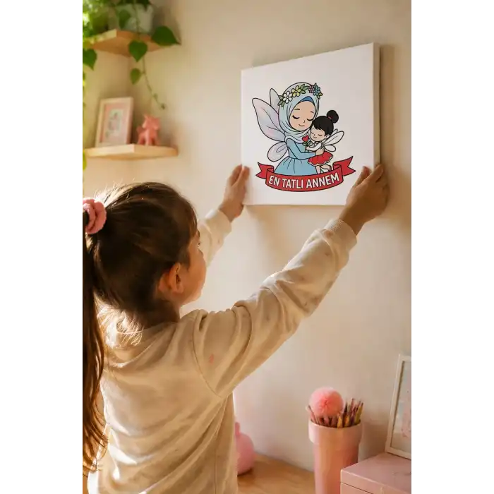 Anneler Günü Eğitici Boyama Tuvali Şövalesiz Boya Seti 20x20 cm