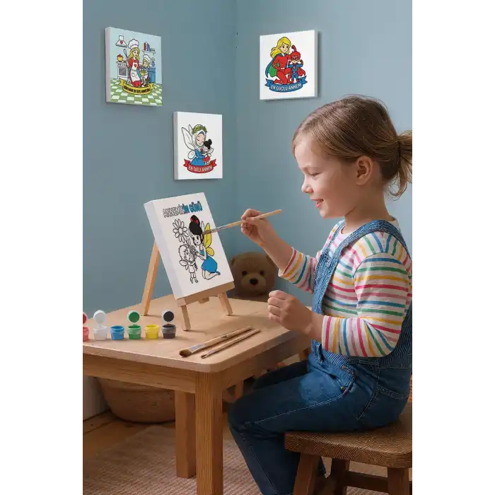 Annemizin Günü Temalı Eğitici Boyama Tuvali – Şövaleli Set 20x20 cm