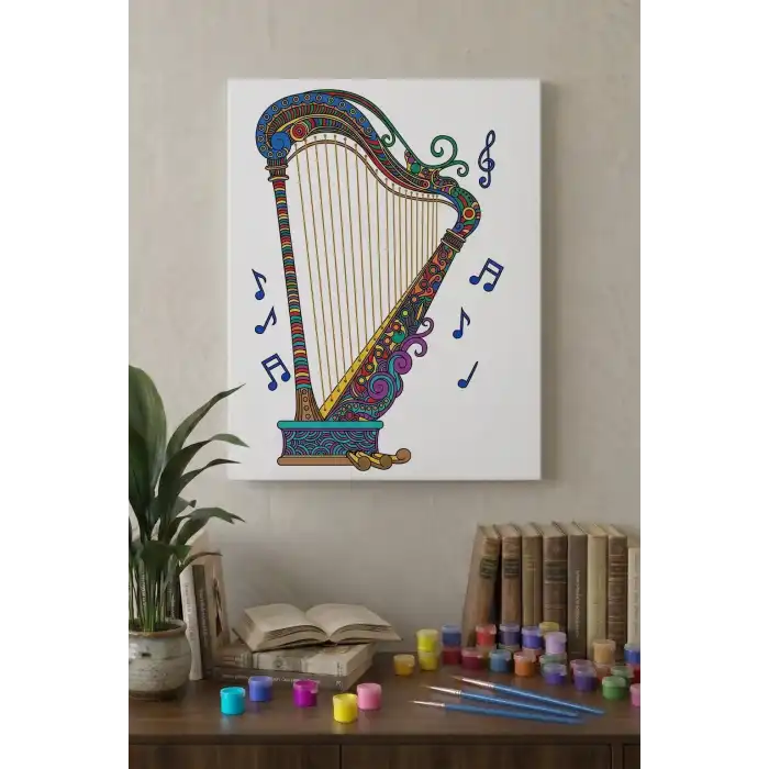 Arp Desenli Mandala Tuval Boyama Seti 40x50 cm