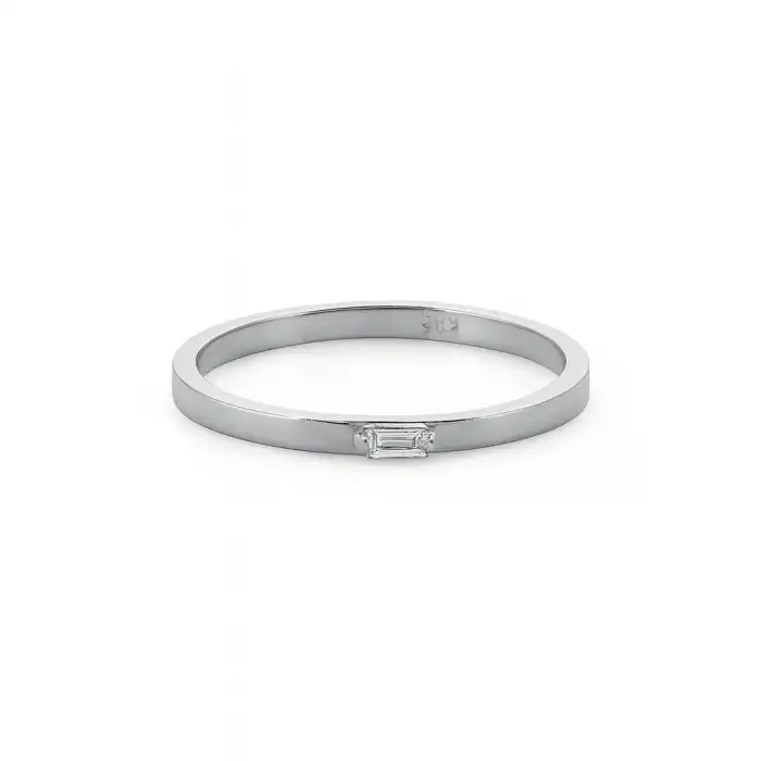 Baguette Diamond Enamel Ring