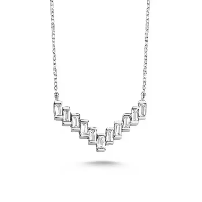 Baguette Diamond Pendant Necklace