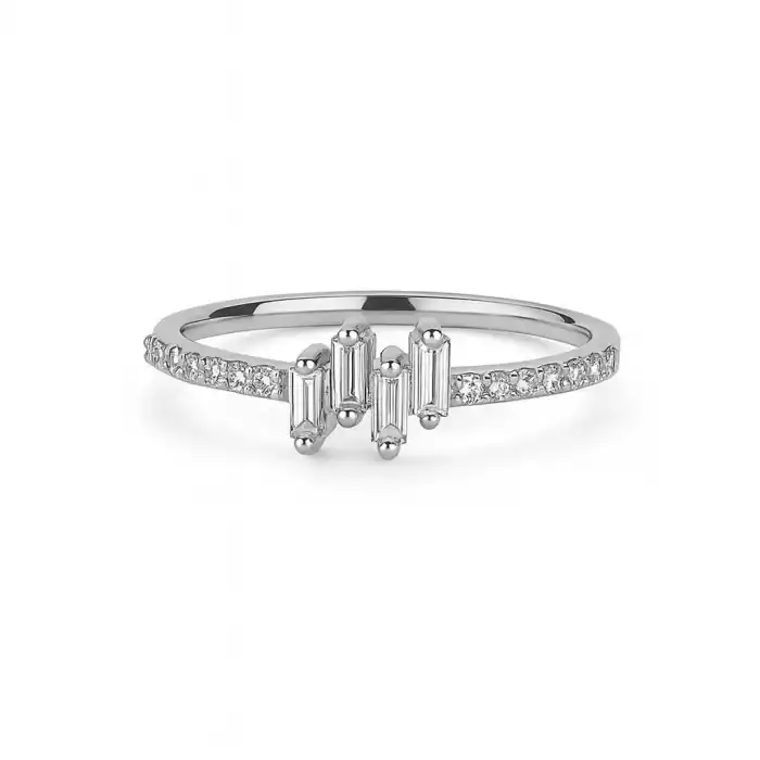 Baguette Side Stone Diamond Ring