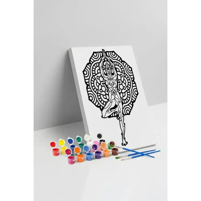 Balerin Desenli Mandala Tuval Boyama Seti 40x50 cm