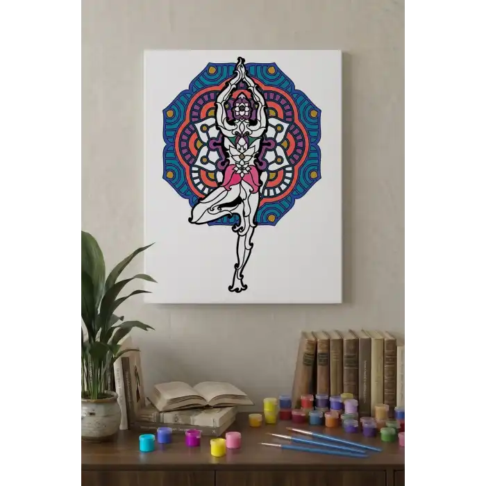 Balerin Desenli Mandala Tuval Boyama Seti 40x50 cm