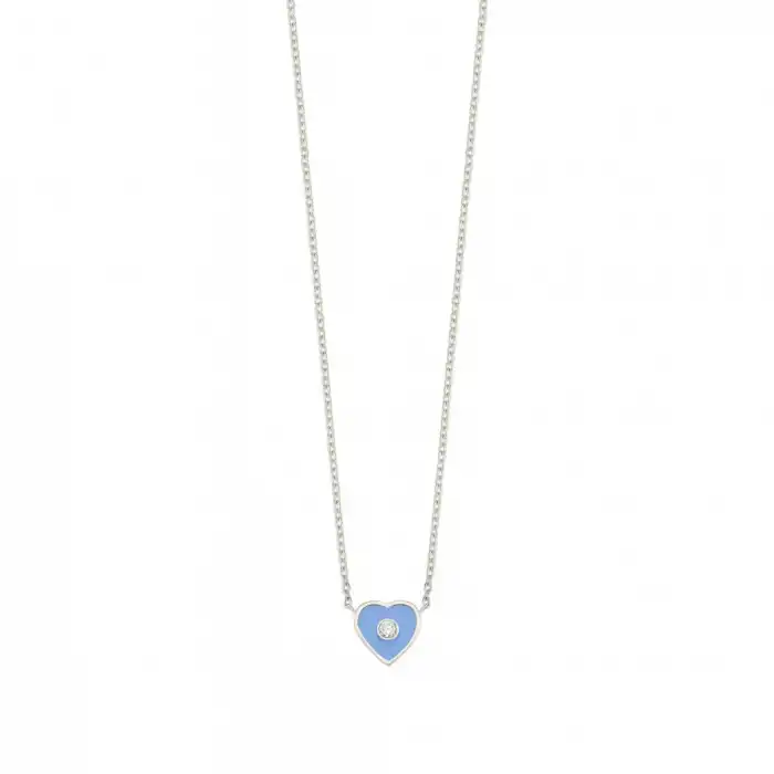 Blue Amour Heart Necklace