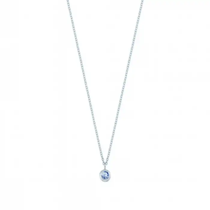 Blue Aura Solitaire Necklace