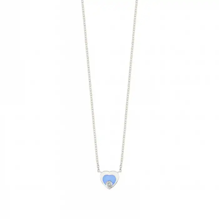 Blue Blush Heart Necklace