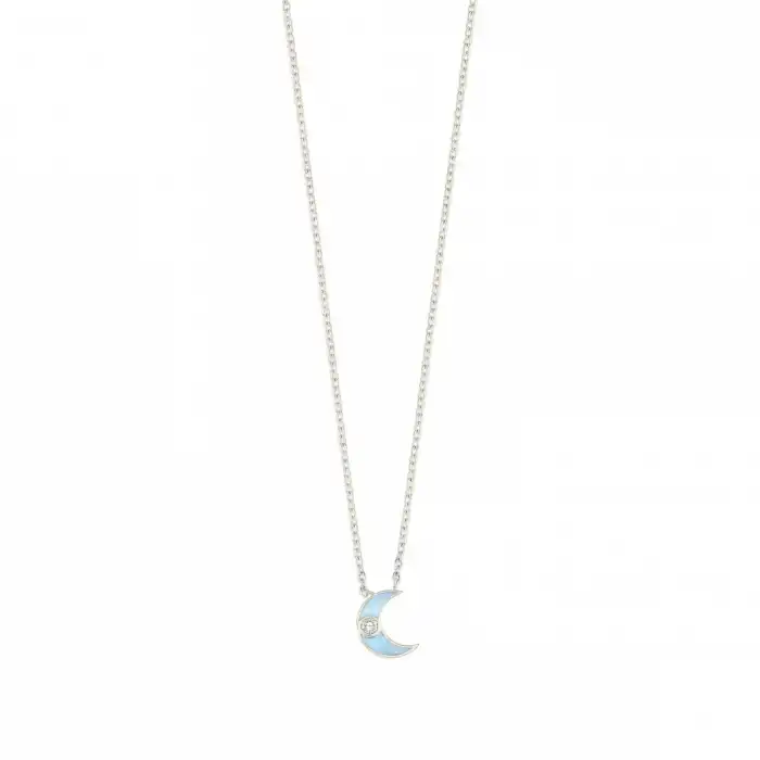 Blue Crescent Necklace