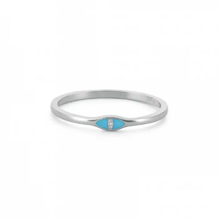Blue Enamel Eye Ring