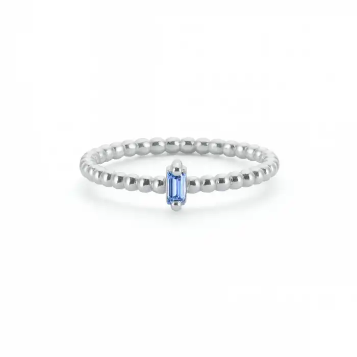 Blue Gleam Baguette Ring