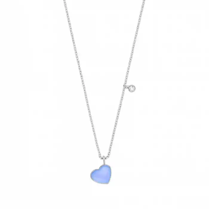 Blue Grand Enamel Heart Necklace