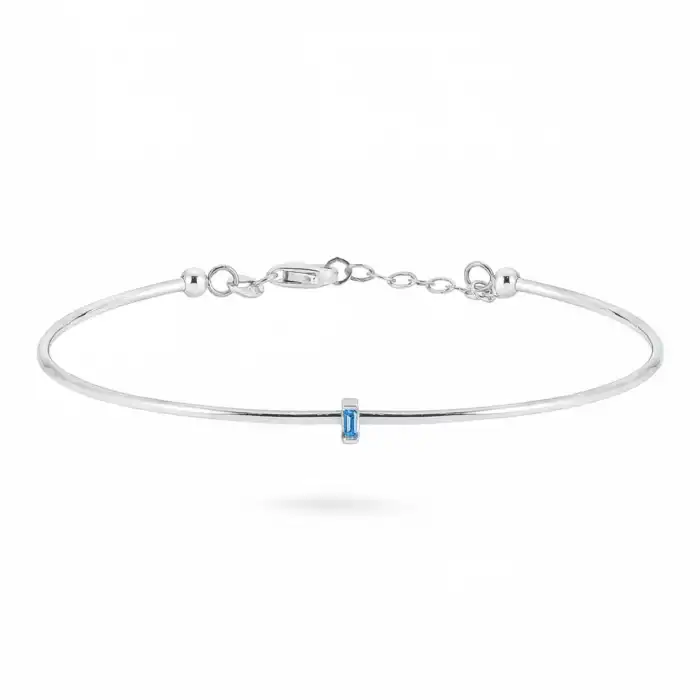 Blue Slim Baguette Bracelet