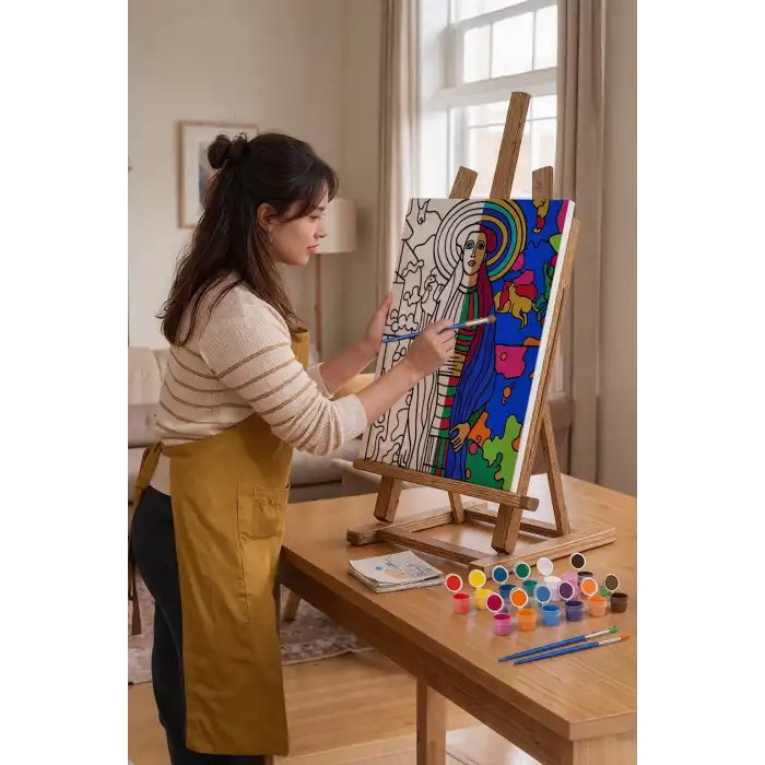 Çığlık Tablosu Desenli Mandala Tuval Boyama Seti 40x50 cm