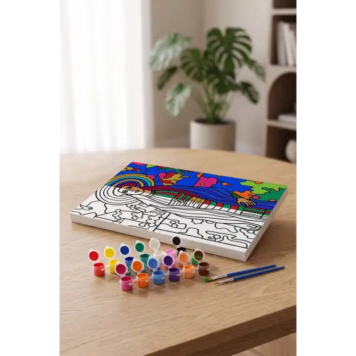 Çığlık Tablosu Desenli Mandala Tuval Boyama Seti 40x50 cm