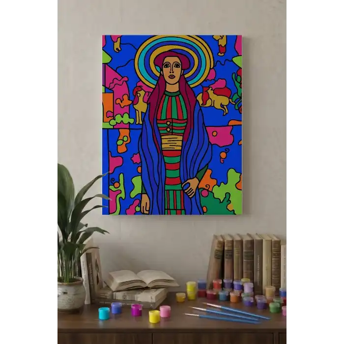 Çığlık Tablosu Desenli Mandala Tuval Boyama Seti 40x50 cm