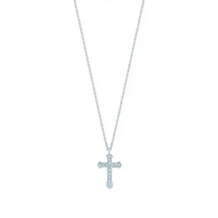 Classic Diamond Cross Pendant Necklace