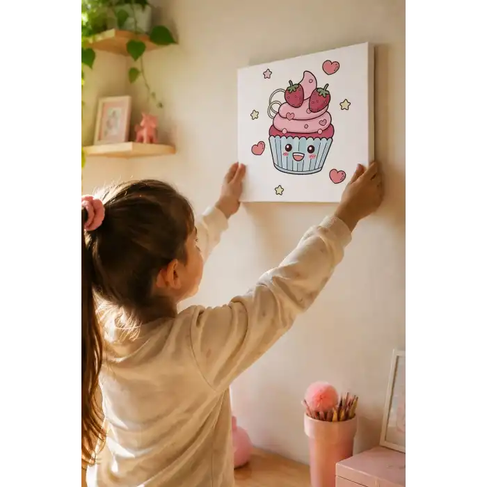 Cupcake Fil Boyama Tuvali – Şövalesiz Boya Seti 20x20