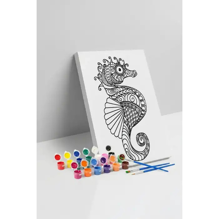 Denizatı Desenli Mandala Tuval Boyama Seti 40x50 cm