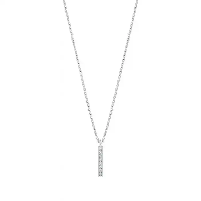 Diamond Bar Pendant Necklace
