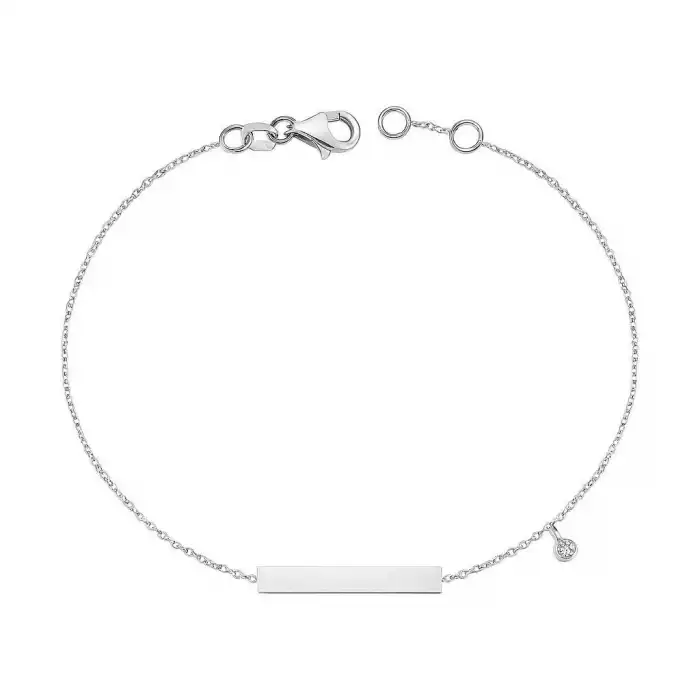 Diamond Bar Plate Bracelet