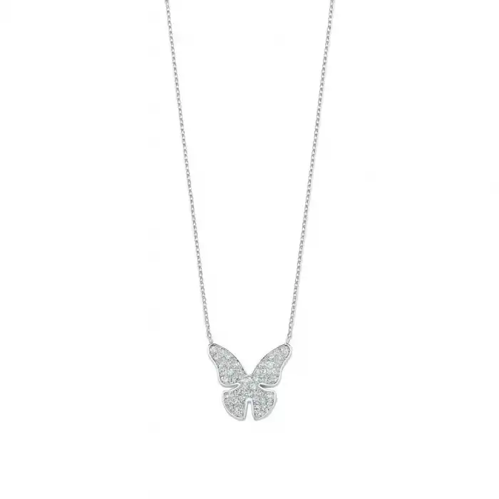 Diamond Butterfly Pendant Necklace