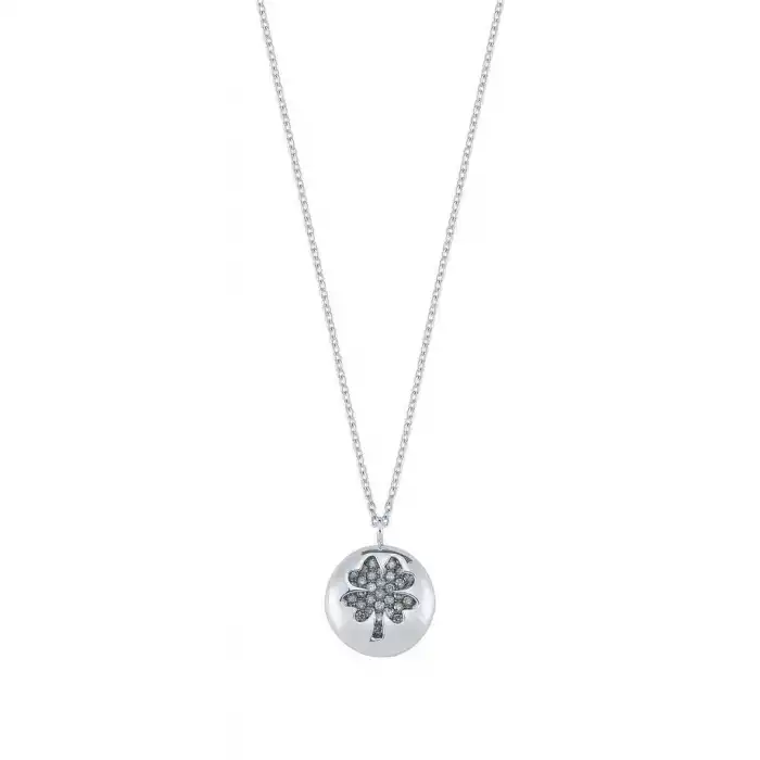 Diamond Clover Medallion Pendant Necklace