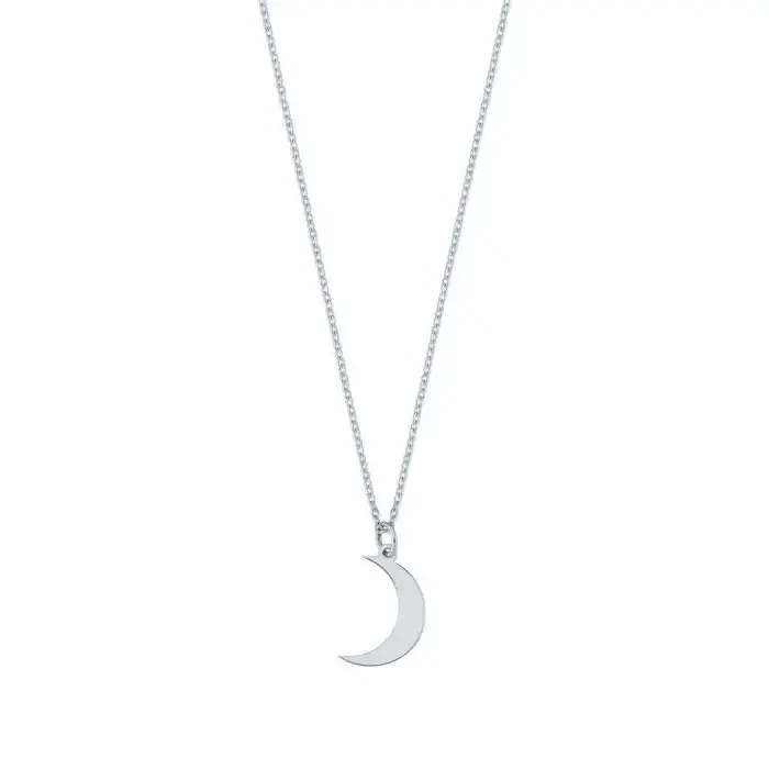 Diamond Crescent Moon Pendant Necklace