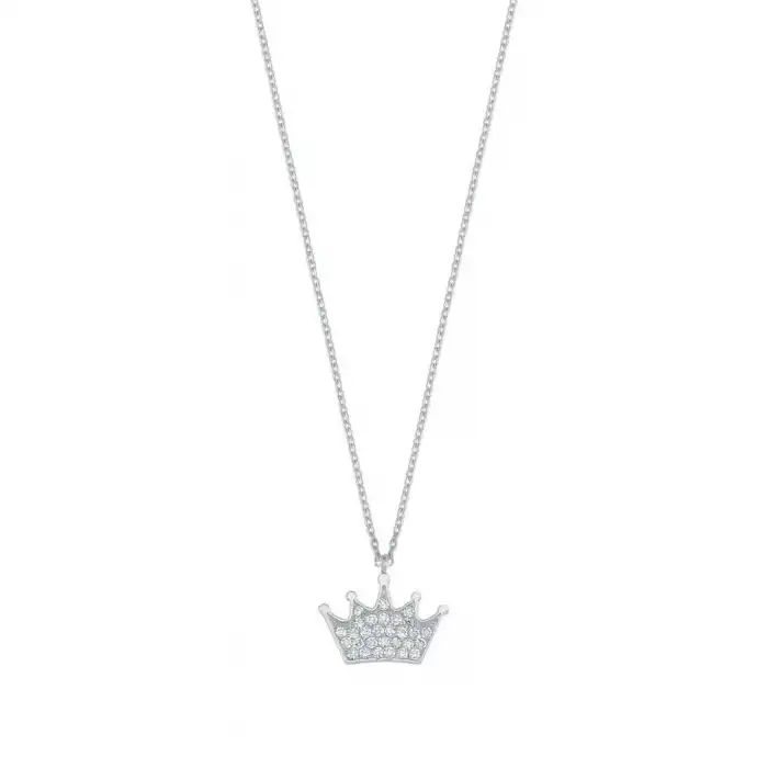 Diamond Crown Pendant Necklace