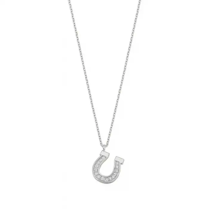 Diamond Horseshoe Pendant Necklace