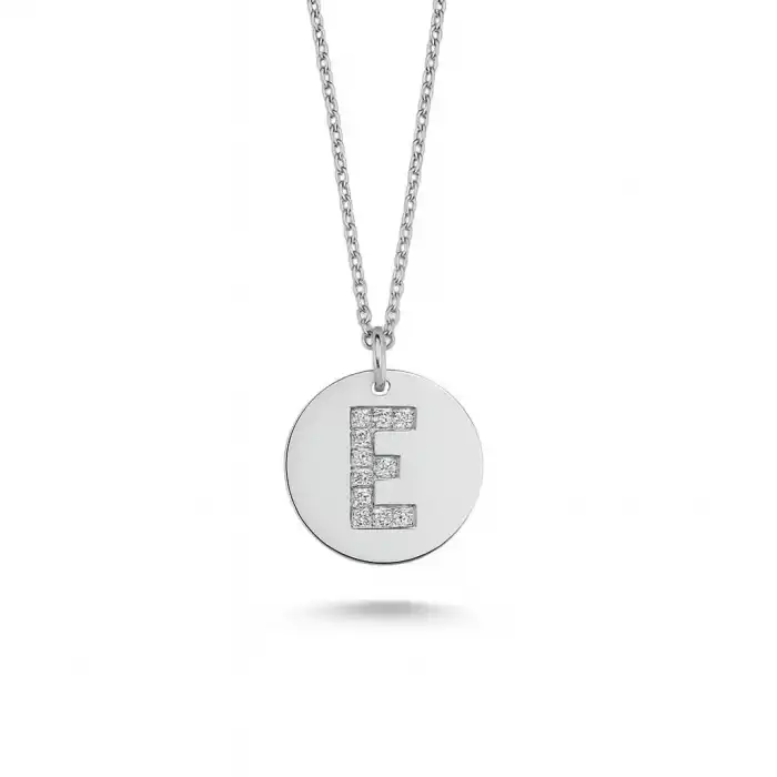 Diamond Letter E Pendant Necklace