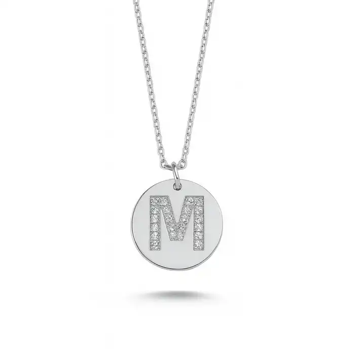Diamond Letter M Pendant Necklace