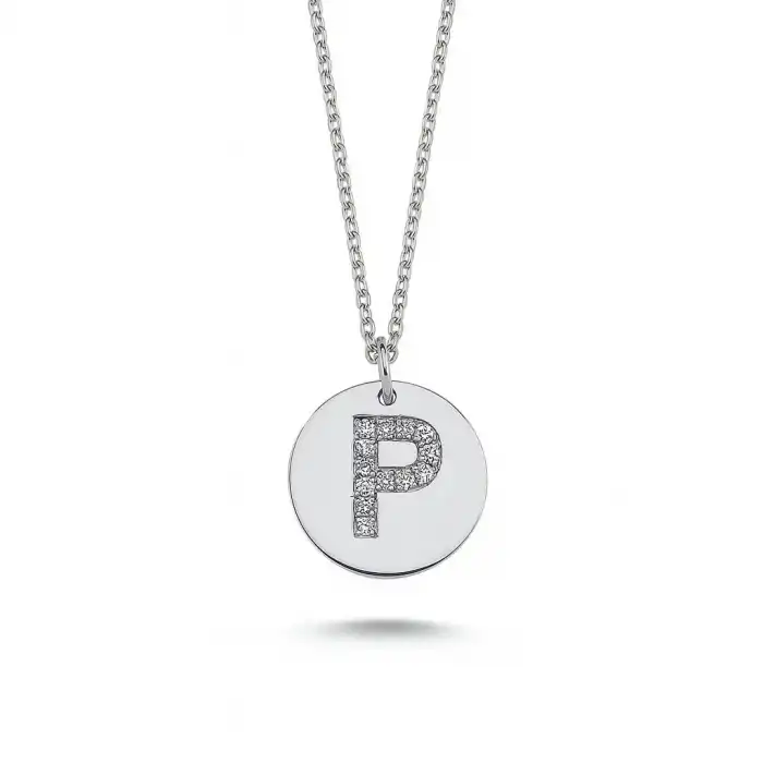 Diamond Letter P Pendant Necklace