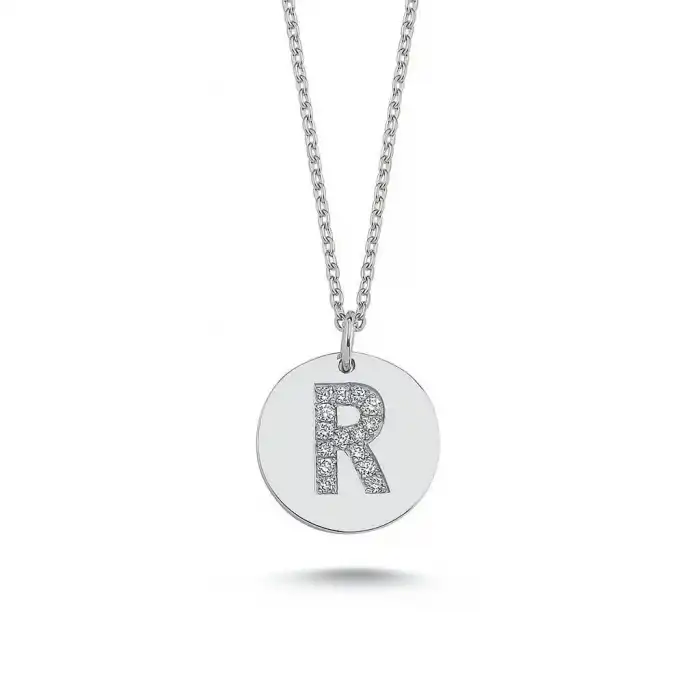 Diamond Letter R Pendant Necklace