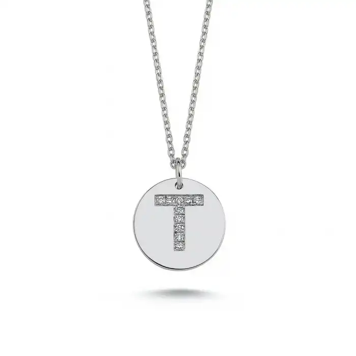Diamond Letter T Pendant Necklace