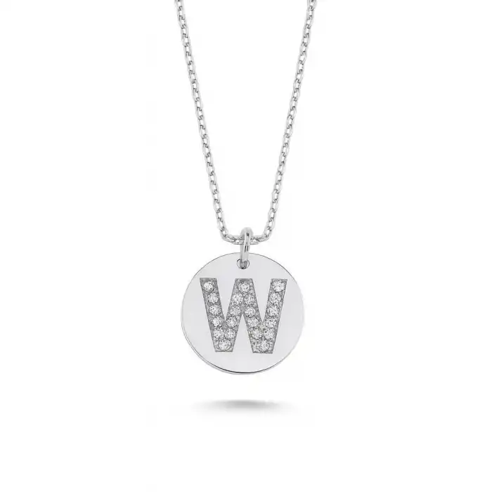 Diamond Letter W Pendant Necklace