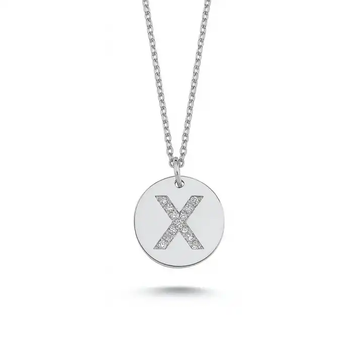 Diamond Letter X Pendant Necklace