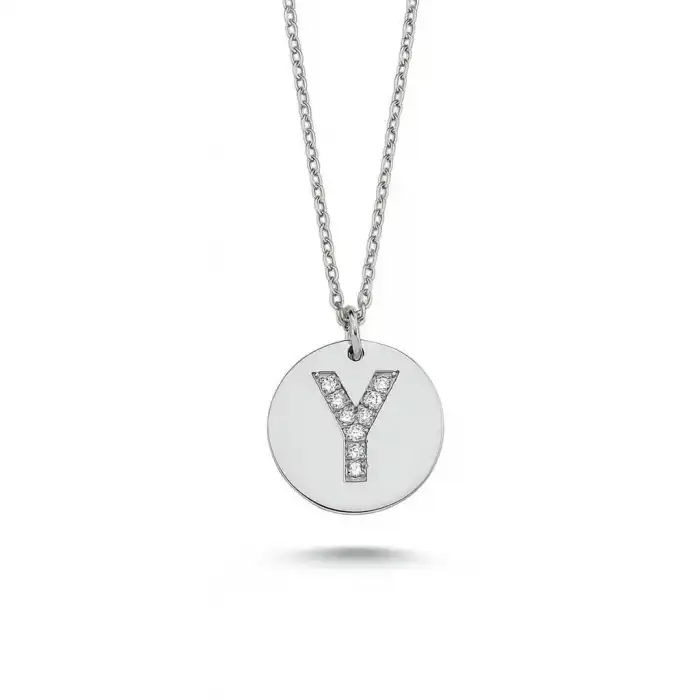 Diamond Letter Y Pendant Necklace